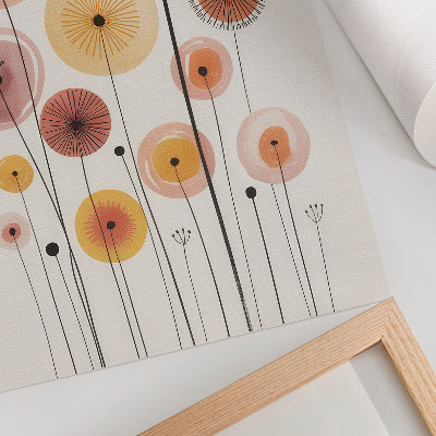 Kunstdruck leinwand Pastellfarbene Löwenzahnblüten, moderner Stil, zart