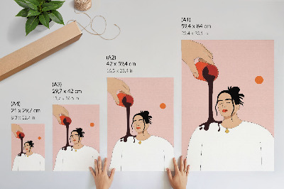 Poster Eine minimalistische Figur unter einem dunklen Bach