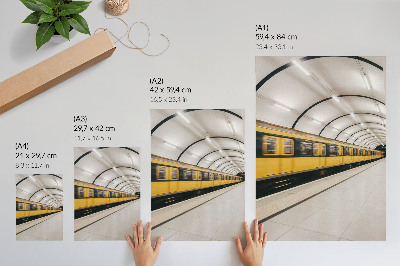 Wandposter Moderne U-Bahn, fließende Linien, dynamisch