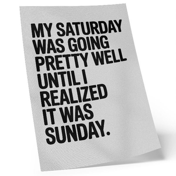 Poster Kontrastreiche Typografie, humorvolle Botschaft