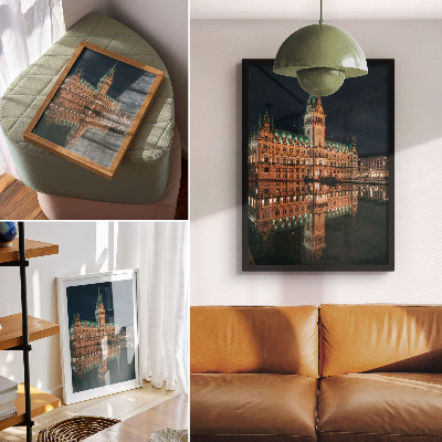 Poster Klassische Architektur reflektierte das Abendlicht