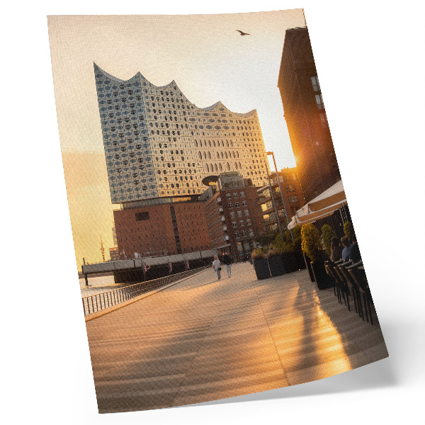 Wandposter Eleganz im urbanen Sonnenuntergangsbild.