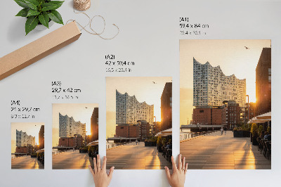 Wandposter Eleganz im urbanen Sonnenuntergangsbild.