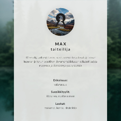 Poster Ruhiger See, Herbstbäume, Spiegelung der Berge, Natur