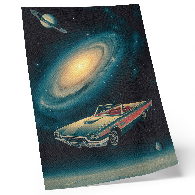Poster Ein Auto im Weltraum ist eine fantastische Kombination