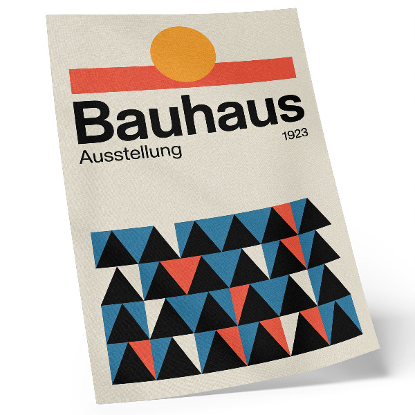 Poster Bauhaus-Grafiken mit orangefarbenen Akzenten