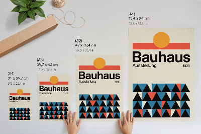 Poster Bauhaus-Grafiken mit orangefarbenen Akzenten