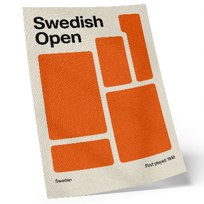 Poster Orangefarbene Rechtecke auf cremefarbenem Hintergrund