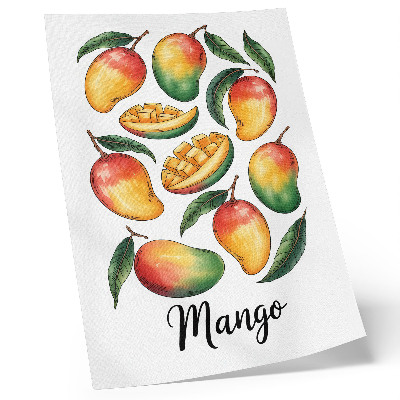 Wandposter Illustrationsstil mit exotischen Mangoblättern