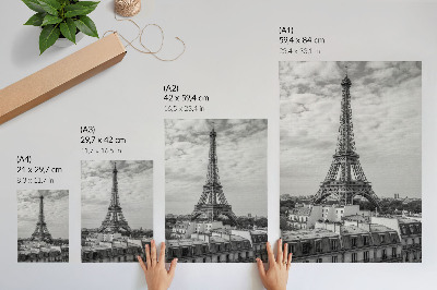Wandposter Eleganter Eiffelturm, grau, moderne Perspektive