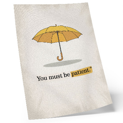 Poster Minimalismus auf cremefarbenem Hintergrund mit gelbem Regenschirm