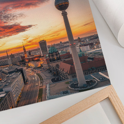Wandposter City Tower bei Sonnenuntergang