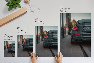 Wandposter Ein stilvolles Auto im urbanen Raum