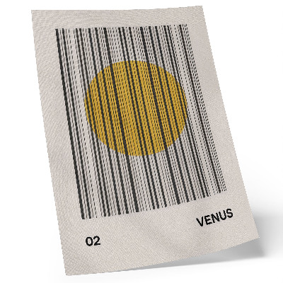 Poster Kontrastlinien gelber Kreis Op-Art