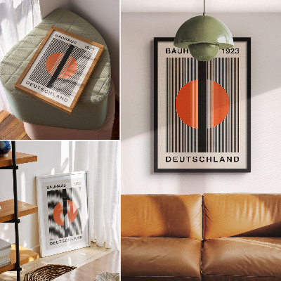 Kunstdruck leinwand Geometrisches Motiv mit Schwarz-Orange-Kontrast