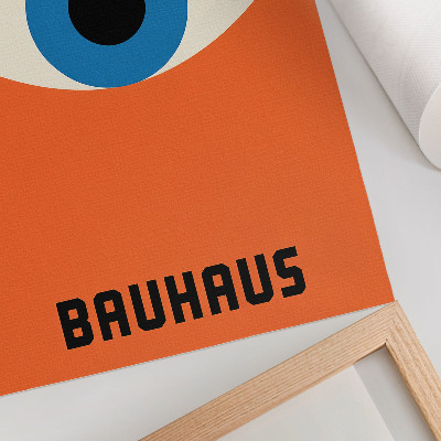 Poster Auge in geometrischen Formen auf orangefarbenem Hintergrund
