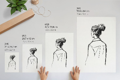 Poster Minimalistische Silhouette im Schwarz-Weiß-Kontrast