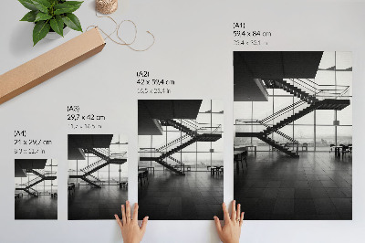 Poster Moderne Treppen, geometrische Eleganz
