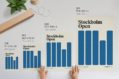 Kunstdruck leinwand Minimalistische Grafiken mit blauen Rechtecken