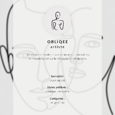 Wandposter Minimalistische Frauenumrisskomposition Eleganz