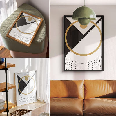 Kunstdruck leinwand Geometrisches Muster, kontrastierende Farben, moderner Stil