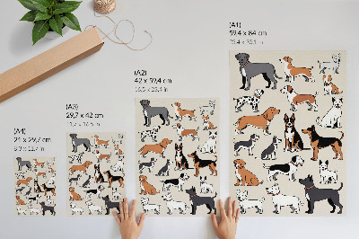 Wandposter Bunte Hunde voller Freude und Vielfalt