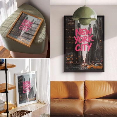 Poster Wolkenkratzer Modernität rosa Akzent