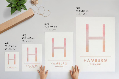 Wandposter Minimalistischer Buchstabe H, moderne Details, Pastelltöne