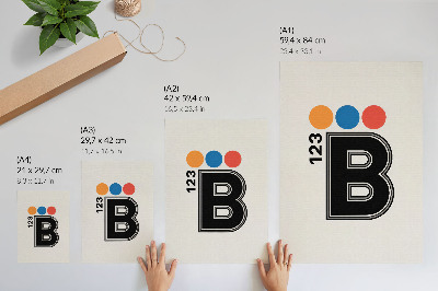 Wandposter Geometrischer Buchstabe mit bunten Tropfen