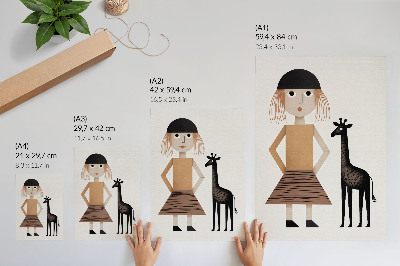 Wandposter Geometrische Figur mit Giraffen-Schlichtheit und -Stil