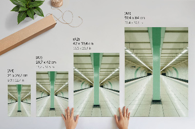 Kunstdruck leinwand Symmetrische grüne Raumtunnelstruktur