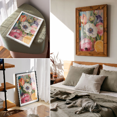 Poster Blumen voller Leben und Farbe ohne Kommas