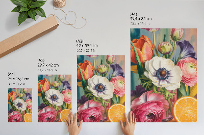 Poster Blumen voller Leben und Farbe ohne Kommas