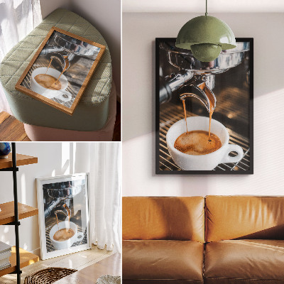 Poster Ausdrucksstarkes Getränk, moderne weiße Tasse