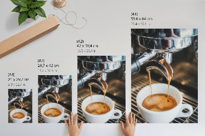 Poster Ausdrucksstarkes Getränk, moderne weiße Tasse