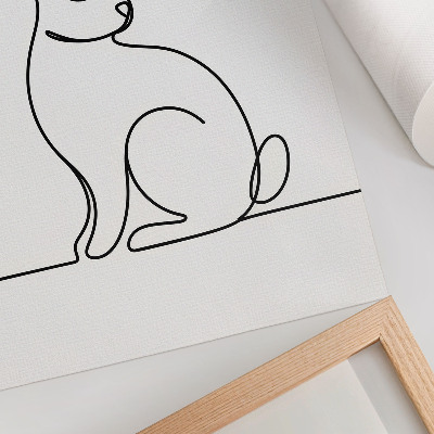 Poster Zarte Silhouette eines Kaninchens mit dünner Linie