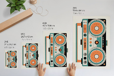 Kunstdruck leinwand Retro-Stil mit ausdrucksstarken Formen und Kontrasten