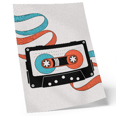 Wandposter Retro-Pop-Art-Kassette mit farbenfrohen Markierungen