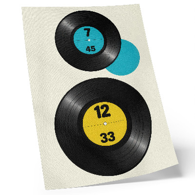 Poster Moderne Vinyl-Schallplatten gelb türkis