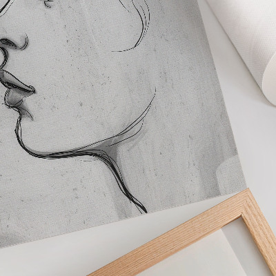 Poster Minimalistische Gesichtskontur, moderne Skizze