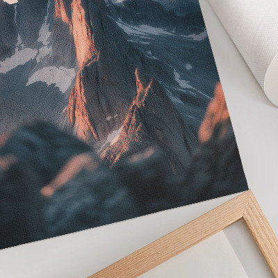Wandposter Berge im Licht des Sonnenuntergangs, in Pastelltönen