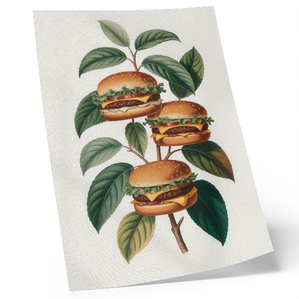 Poster Hamburger wachsen an den Ästen eines grünen Baumes