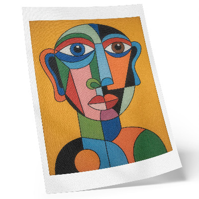 Wandposter Geometrisches Porträt in leuchtenden Farben, moderner Stil