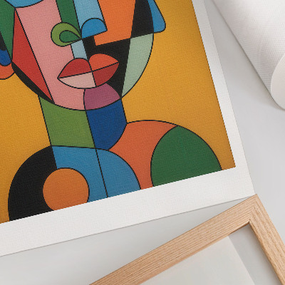 Wandposter Geometrisches Porträt in leuchtenden Farben, moderner Stil