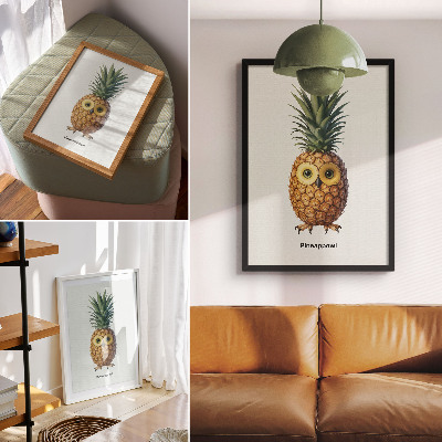 Kunstdruck leinwand Eine fantasievolle Kombination aus Ananas und Eule