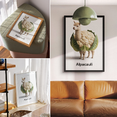Wandposter Eine ungewöhnliche Kombination aus Alpaka und Blumenkohl