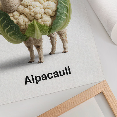Wandposter Eine ungewöhnliche Kombination aus Alpaka und Blumenkohl