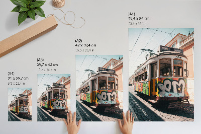 Wandposter Straßenbahn-Graffiti, urbane Straßenarchitektur