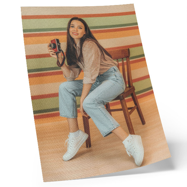 Poster Retro-Inspiration, positive Vibes, horizontale Streifen