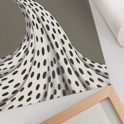 Kunstdruck leinwand Minimalistisches Muster mit schwarzen Punkten auf beigem Hintergrund